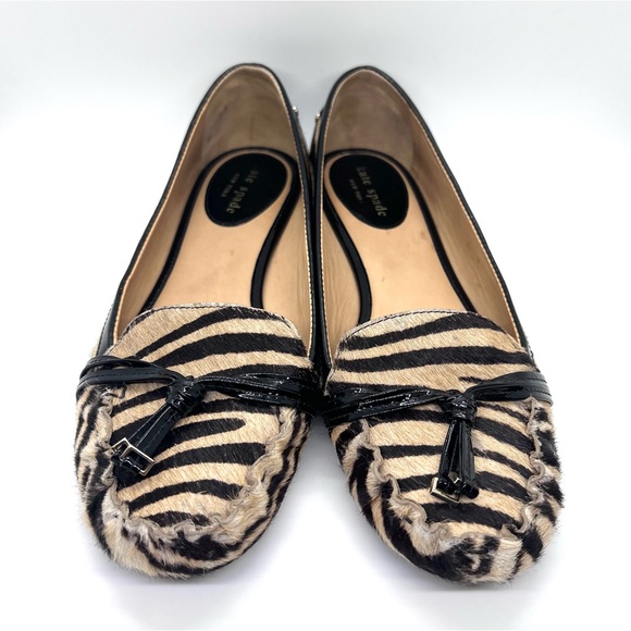 Kate Spade Calf Hair Animal Print Driving Moccasin Loafer - Picture 14 of 15